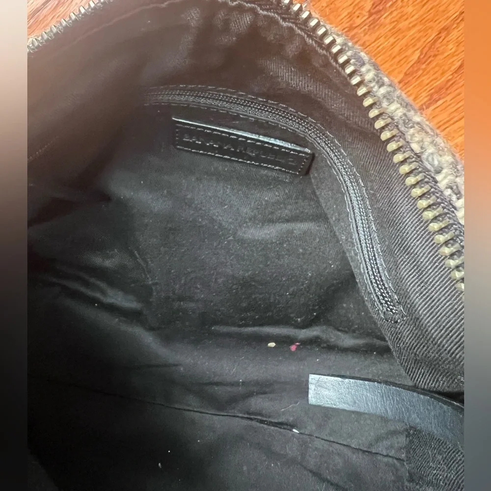 Banana Republic Black and Gray Herringbone Hobo Bag